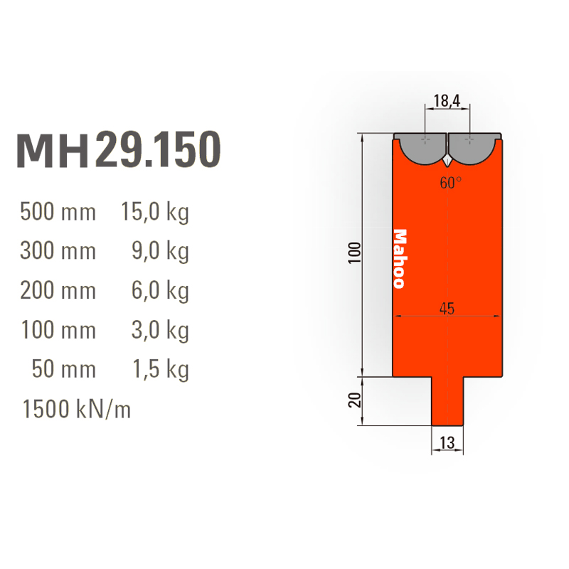 折彎無壓痕模具-W18.4